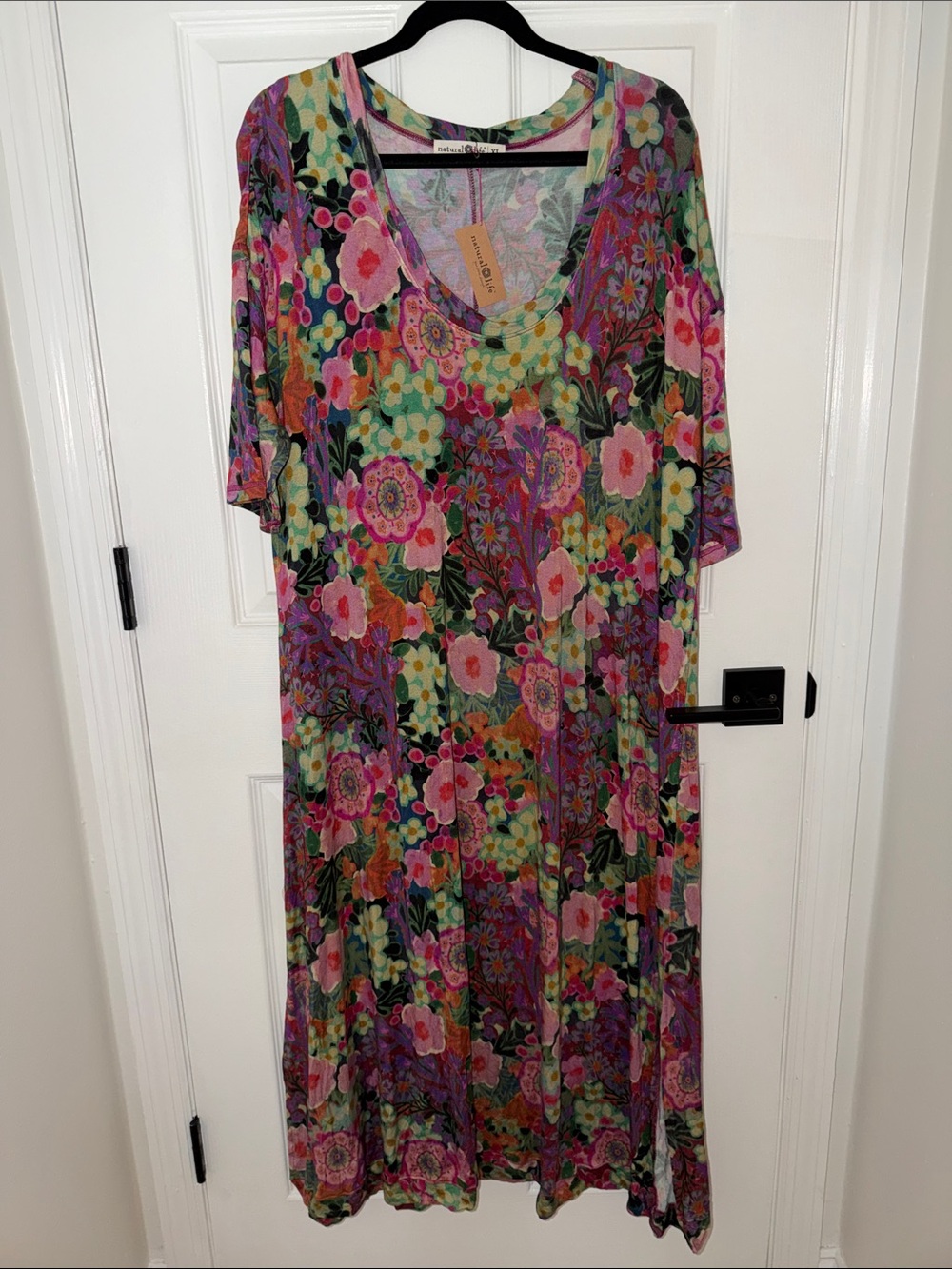 NATURAL LIFE Multicolor Floral Maxi Dress - Pink, Green, Purple